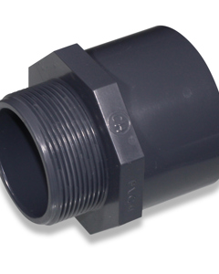 Adapter nipple 63/75 x 2"m PVC PN16 with octagon
